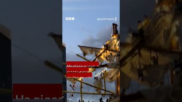 У Бруклінський міст у Нью-Йорку врізався корабель флоту Мексики #shorts #аварія #новини