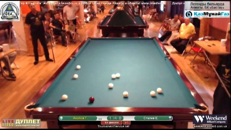 Евгений Сталев - Акопов Г. (Evgeny Stalev - Akopov, Russian Billiard - Sibirka) часть 1