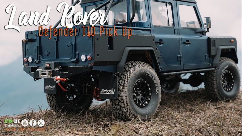 Rc Car Land Rover Defender 110 Double Cab Pick Up Kahn /  Rc Trail Rock Crawler