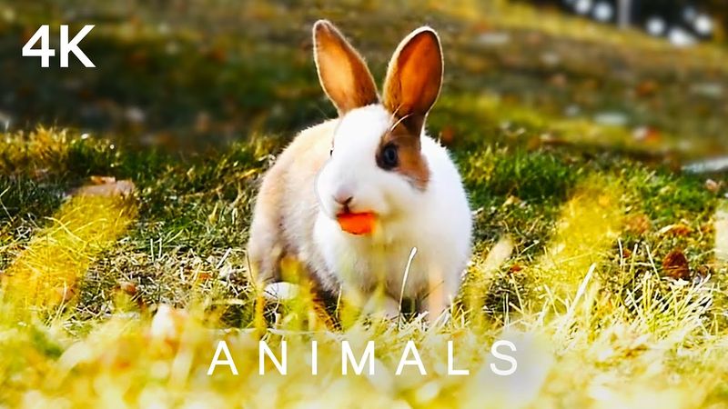 ANIMAUX 4K | 2 HEURES | Ambience musicale relaxante mignon lapin écureuils pingouins kangourous