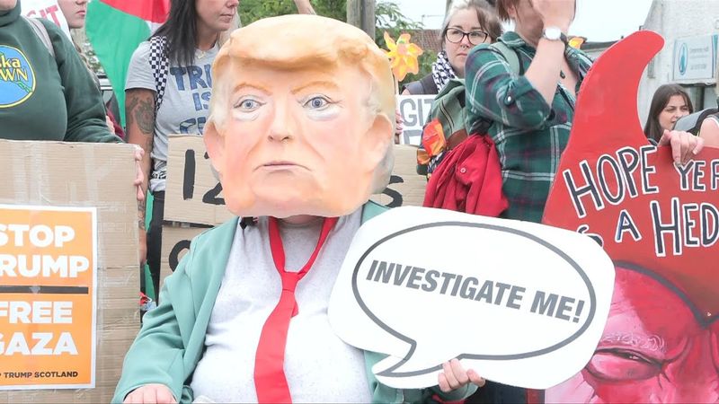 Protest against Trump visit outside Aberdeenshire golf course | AFP