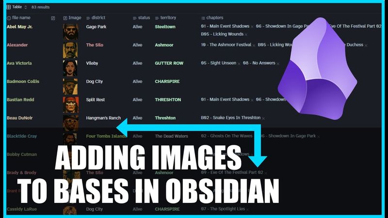 Displaying Images in Bases within Obsidian