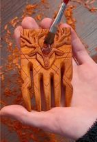 Padouk wood comb 🦌✨ #woodcraft #woodcarving #handmade #whimsigoth #co...