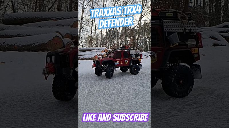 RC Traxxas trx4 Defender scale 1/10 on ice action