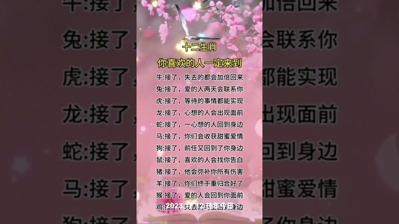 十二生肖之你喜歡的人一定來到 #生肖  #運勢  #玄學 #風水