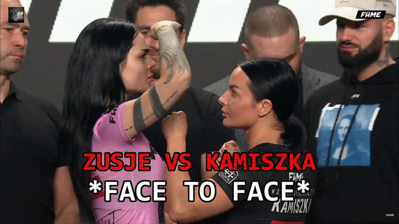 ZUSJE VS KAMILA WYBRAŃCZYK OFFICIAL WEIGHING AND FACE TO FACE! | FAME MMA 9