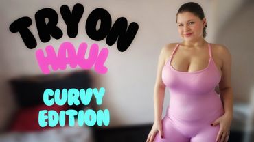 [4K] Try On Haul my new bright sport bodysuits | Curvy | Tina Angel 👼