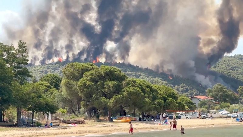 Лесные пожары подбираются к курортам в Греции и Турции
