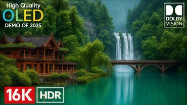 World’s Most Beautiful Waterfall House in 16K  Video ultra HD | OLED Dolby Vision Demo (16K VISION)