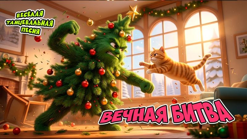 Весёлая песня: Барсик против Ёлки: Новогодняя битва