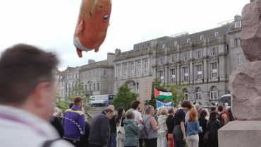 Hundreds in Aberdeen gather to protest visit of US President Donald Trump | AFP