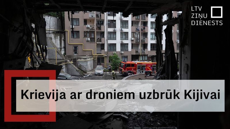 Krievija ar droniem uzbrūk Kijivai; Ukraina dod atbildes triecienus