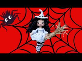 Вязаная ведьмочка крючком|Каркасная кукла амигуруми#tutorial #мастеркласс #amigurumi #helloween