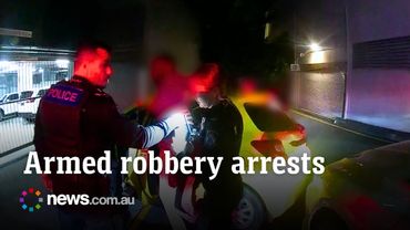 Dramatic footage as armed robbery suspects arrested