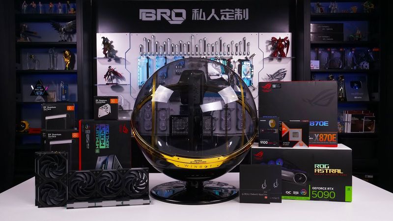 「BRO」4K Water Cooled PC Build InWin winbot gold with ROG RTX5090 LC .迎广Winbo金球 #pcbuild #pcgaming