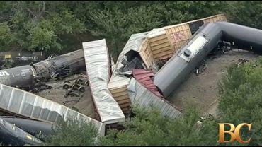 Train with at least 35 cars carrying hazardous materials derails in Texas