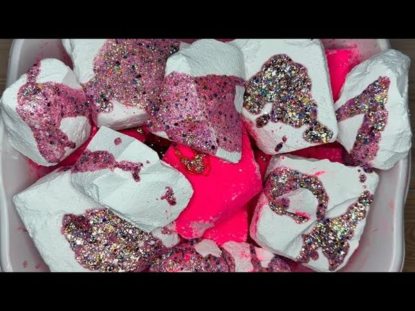 ASMR | jumbo chunks w/ pink glitter and pigment powder + extended pp 💖 #asmrbarbpinkday 