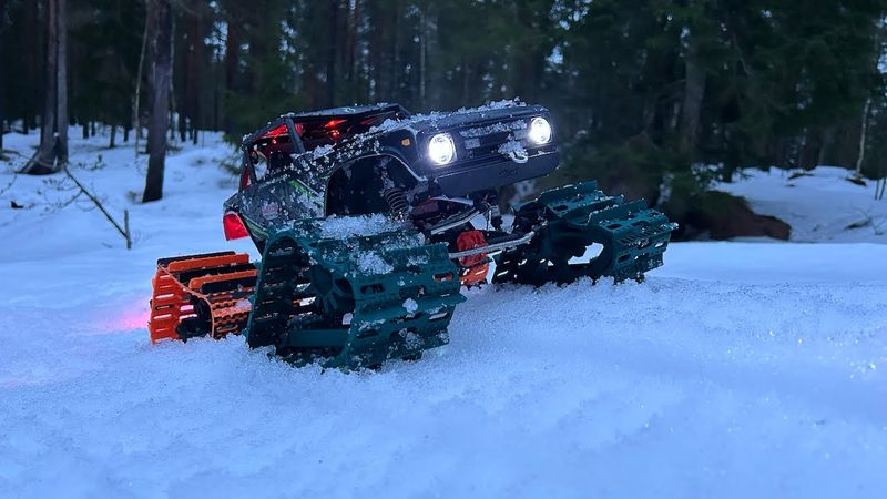 Axial 1.9 Wraith  snow offroad adventure - 3d printed snow tracks #2 #3dprinting #axialadventures