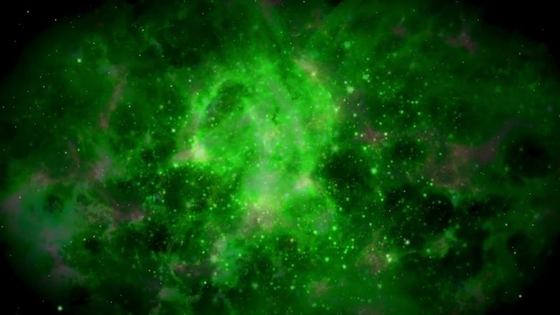 10 Hours of Green Space Dust 🌌 | 4K Ultra HD Screensaver | Relaxing Cosmic Ambient Background