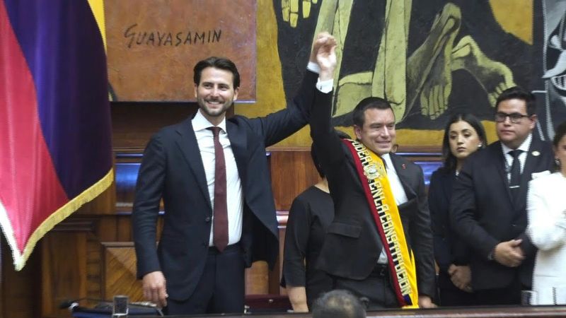 Ecuador's Noboa receives presidential sash for second term | AFP