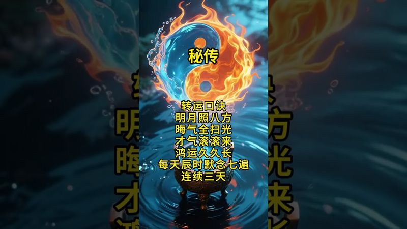 《祝由轉運口訣》如果你覺得運氣不好！你就這樣做！接了！轉發！功德無量！#正能量 #運勢 #玄學 #國學文化 #祝由術 #道家文化 #易經 #轉運 #財運 #分享