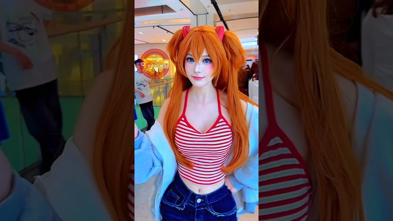 Asuka Langley Sohryu Cute 😍 Neon Genesis Evangelion Cosplay #shorts