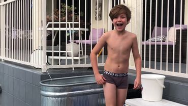 First time I tried ice baths.. shot from Opa’s phone