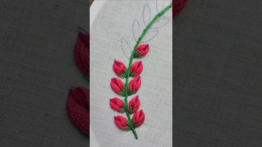beautiful flower bud 💐 design #handembroidery #tutorial #art #diy #shorts #handmade #flowers #viral