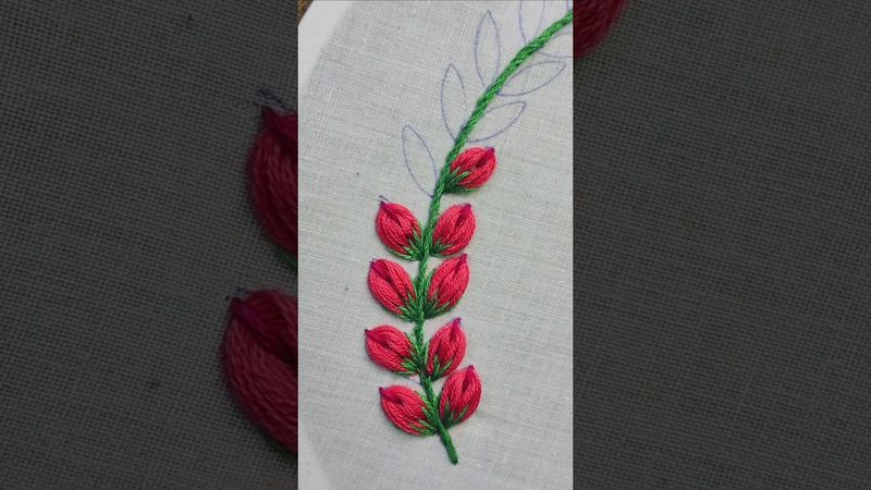 beautiful flower bud 💐 design #handembroidery #tutorial #art #diy #shorts #handmade #flowers #viral