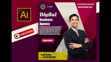 Social Media business Banner simple Design - Illustrator Tutorial