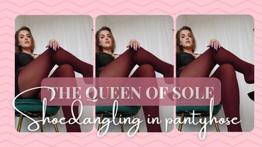 Shoe dangling in pantyhose