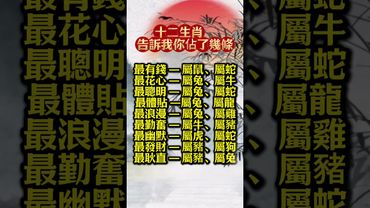 【十二生肖　告訴我你佔了幾條】#生肖 #十二生肖 #運勢  #玄學 #風水 #命理