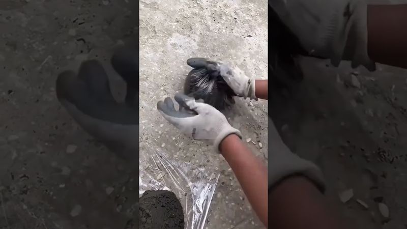 Тропинка из пакетов с бетоном