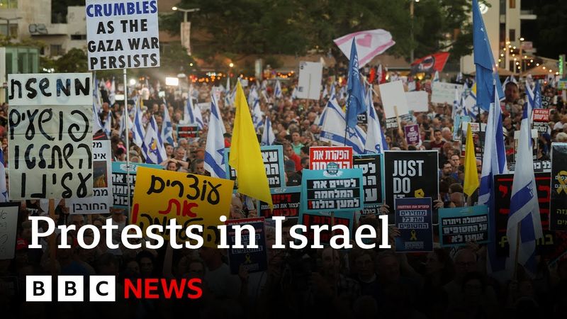 Protesters in Israel demand end to war in Gaza | BBC News