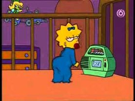 Maggie Simpson dancing to Lady Gaga's Alejandro