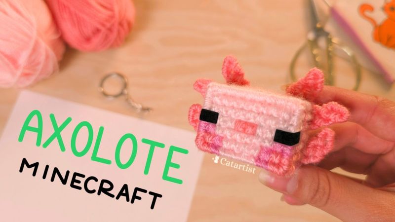 😍🩷 Axolote Minecraft Amigurumi - Crochet Tutorial Paso a paso - Fácil