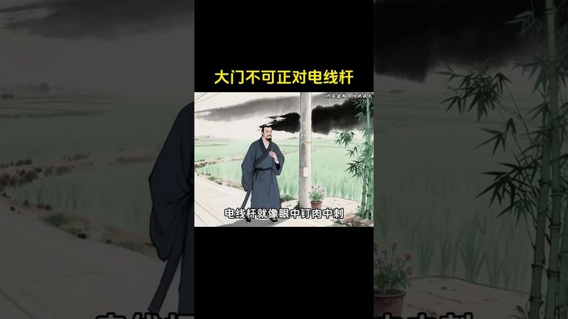 《風水建議》大門正對電線杆的利弊，你知道嗎？#玄學 #老祖宗的智慧 #國學文化 #道家文化 #風水玄學 #正能量 #玄學 #風水 #傳承文化