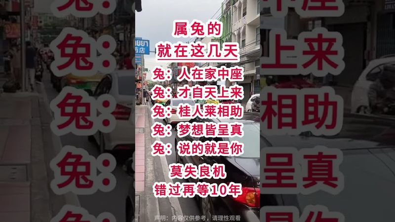 玉兔呈祥，福運綿長。願你如兔般靈動聰慧，生活溫暖順遂，歲歲皆歡愉！ 63年的兔，75年的兔，87年的兔，99年的兔！#兔 #屬兔 #生肖兔 #屬相兔 #生肖運勢 #正能量 #玄學 #風水 #命理