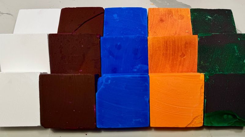 Blue Yellow Green and Pink Dyed and Fresh Gym Chalk Blocks ASMR | Oddly Satisfying | ASMR 