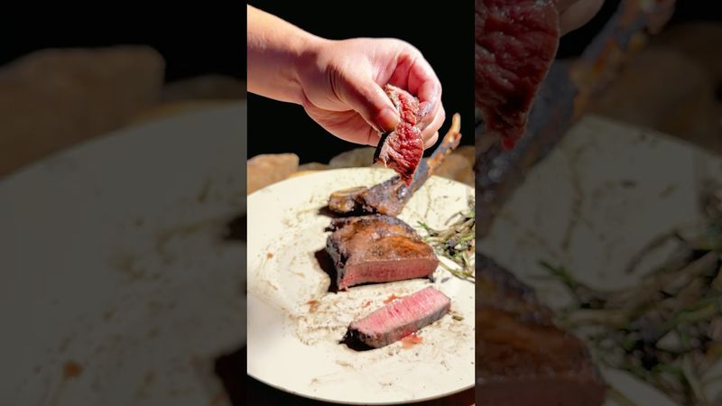 🥩🔥 Juicy Tomahawk Steak ASMR — Firewood Grill Sizzle 🌊