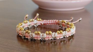 DIY macrame bracelet. How to make beaded bracelet at home?
