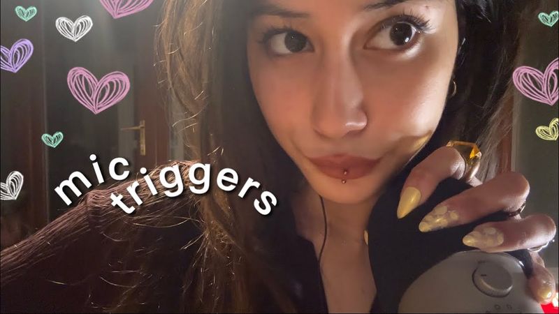 ASMR Mic Scratching, Mic Attention, Nail Sounds & Mouth Sounds (´꒳`)♡ 🍵🪄💤