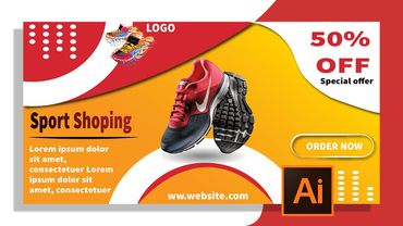 Landscape Social Media Banner - Sport - Illustrator Tutorials