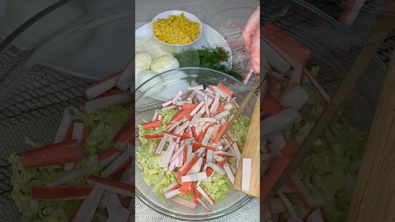🥗САЛАТ З ПЕКІНСЬКОЇ КАПУСТИ КРАБОВИХ ПАЛИЧОК #салат #рецепти #їжа#крабовийсалат#food #простоісмачно