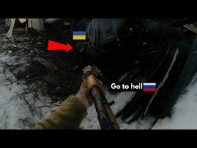 Российские инженеры атакуют украинские окопы на Западном фронте — бой с камеры шлема