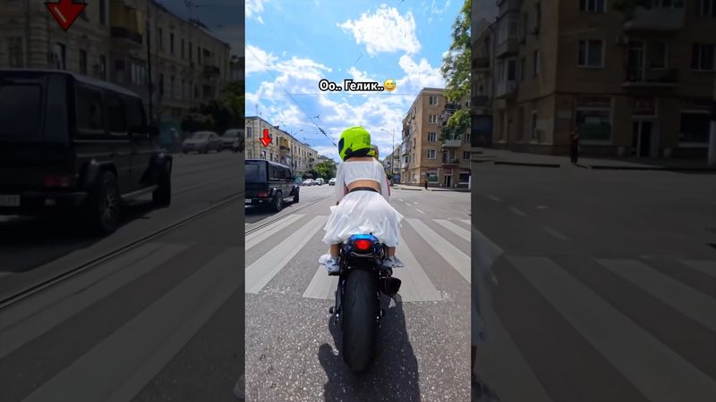 Только МОТОЦИКЛИСТЫ могут так делать, как этот мужик на ГЕЛИКЕ😂 #мото #bikelover #bikelife