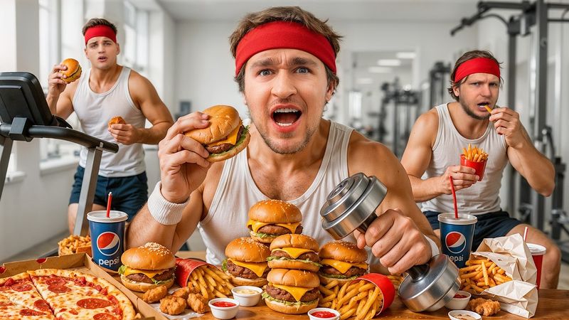 КТО БЫСТРЕЕ ПОХУДЕЕТ на ФАСТФУДЕ? **нас заперли в тренажерном зале**