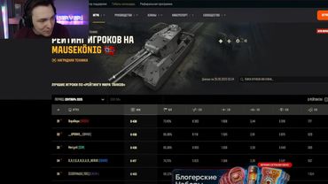 СЕРВЕР СМОТРИТ СТАТИСТИКУ ИГРОКОВ В МИРЕ ТАНКОВ НА MAUSEKONIG