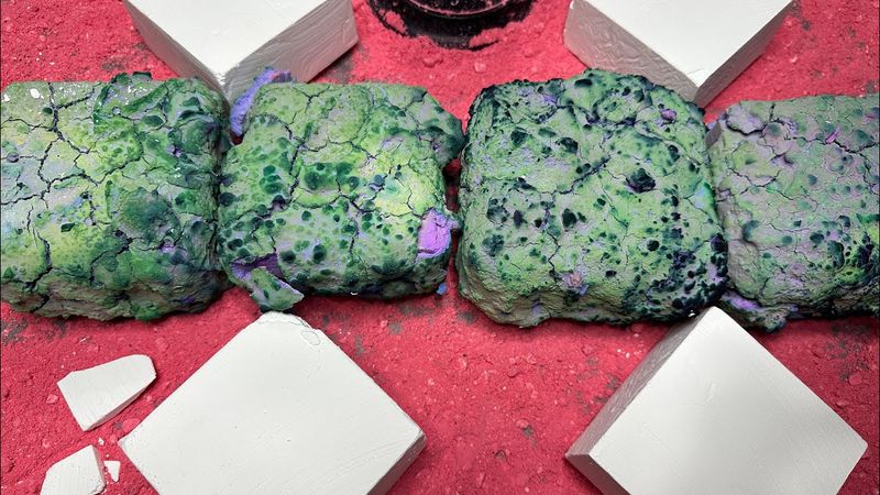 Pasted and fresh gym chalk blocks💜 ASMR