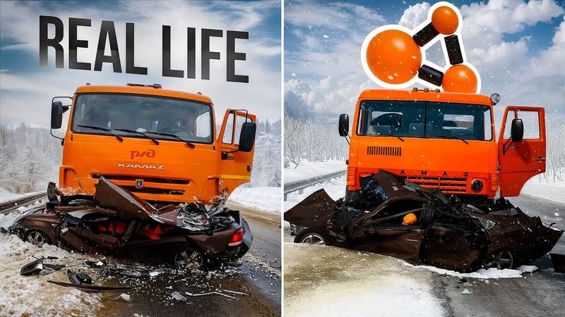 Аварии на реальных событиях в BeamNG.Drive #66